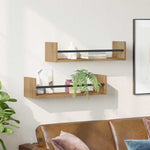 Vegghylle Veggmontert 2 Pcs Artisan Eik 60 X 16 X 14 Cm