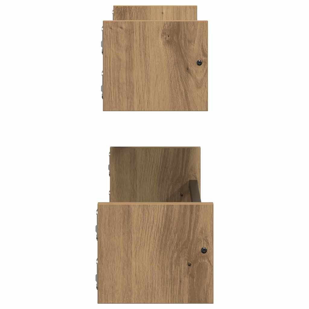 Vegghylle Veggmontert 2 Pcs Artisan Eik 60 X 16 X 14 Cm