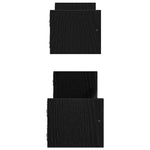 Vegghylle Veggmontert 2 Pcs Svart Eik 60 X 16 X 14 Cm