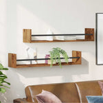 Vegghylle Veggmontert 2 Pcs Gammelt Tre 80 X 16 X 14 Cm