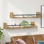 Vegghylle Veggmontert 2 Pcs Artisan Eik 80 X 16 X 14 Cm