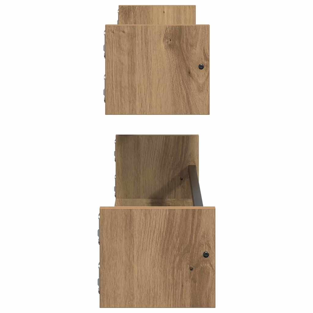 Vegghylle Veggmontert 2 Pcs Artisan Eik 80 X 16 X 14 Cm