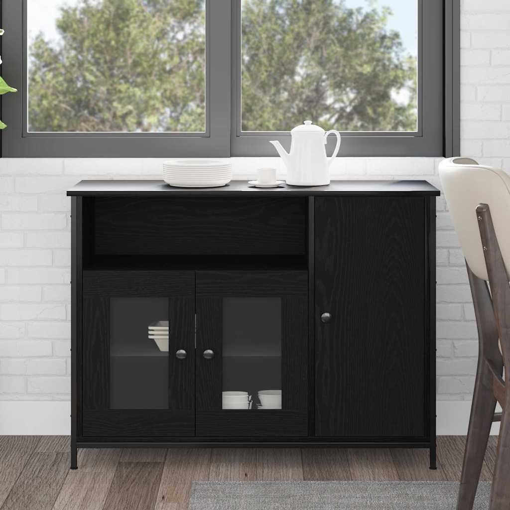 Serviesskap Svart Eik 100 X 35 X 75 Cm