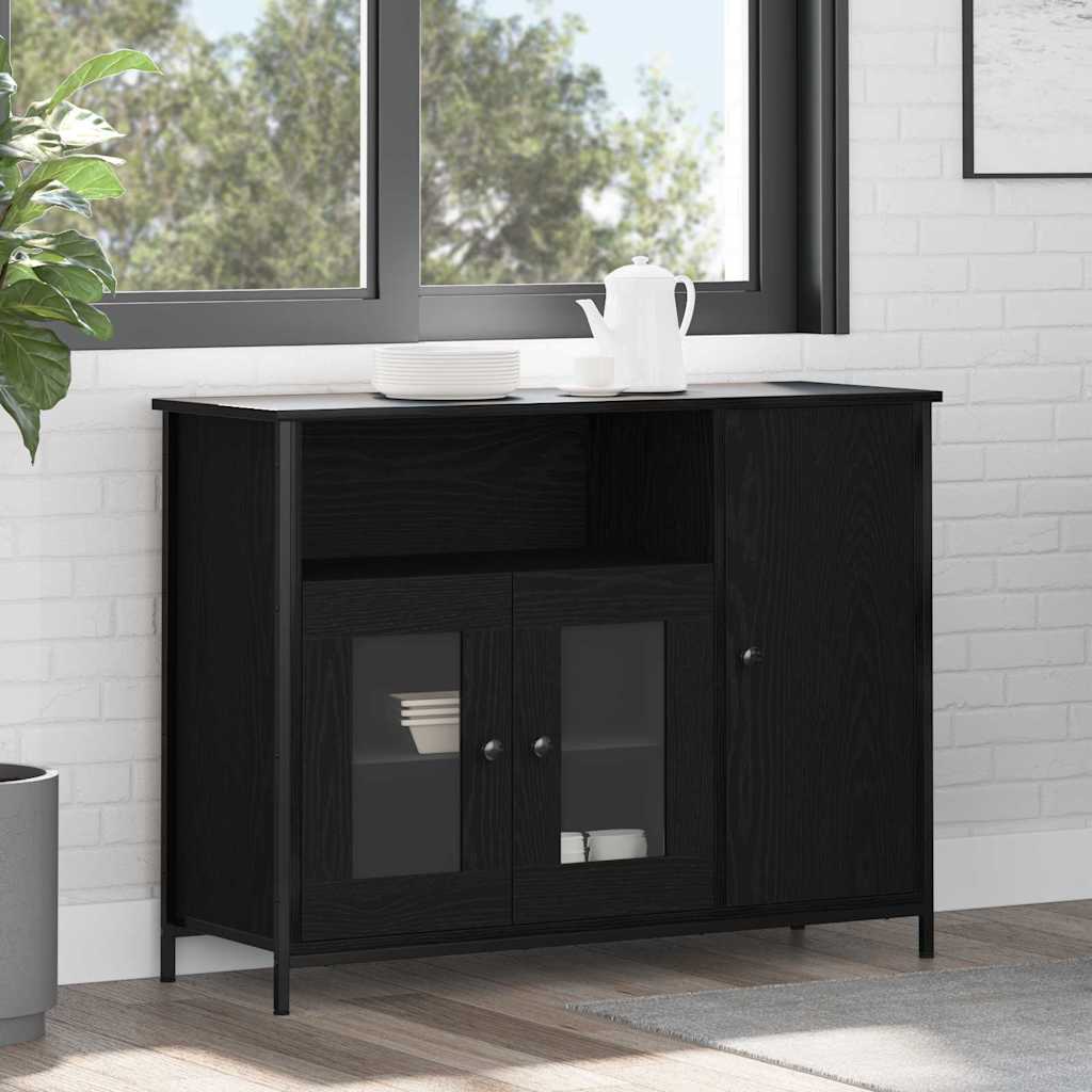 Serviesskap Svart Eik 100 X 35 X 75 Cm
