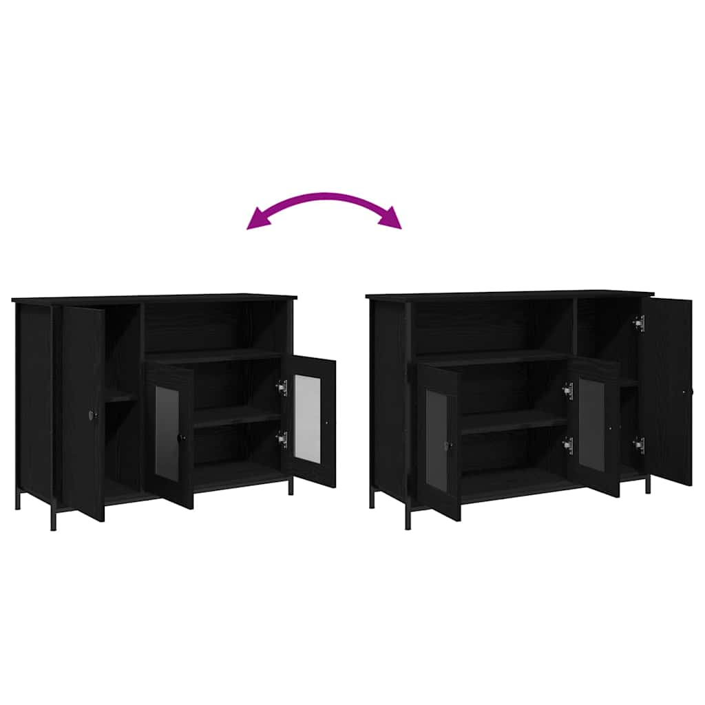 Serviesskap Svart Eik 100 X 35 X 75 Cm