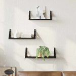 Vegghylle Veggmontert Med Lagring 3 Pcs Svart Eik