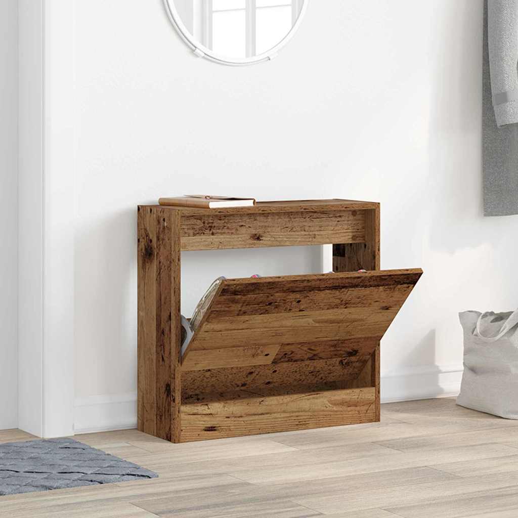 Sko Skap Med Hylle Gammelt Tre 60 X 21 X 57 Cm Konstruert Tre