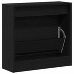 Sko Skap Med Hylle Svart Eik 60 X 21 X 57 Cm Konstruert Tre