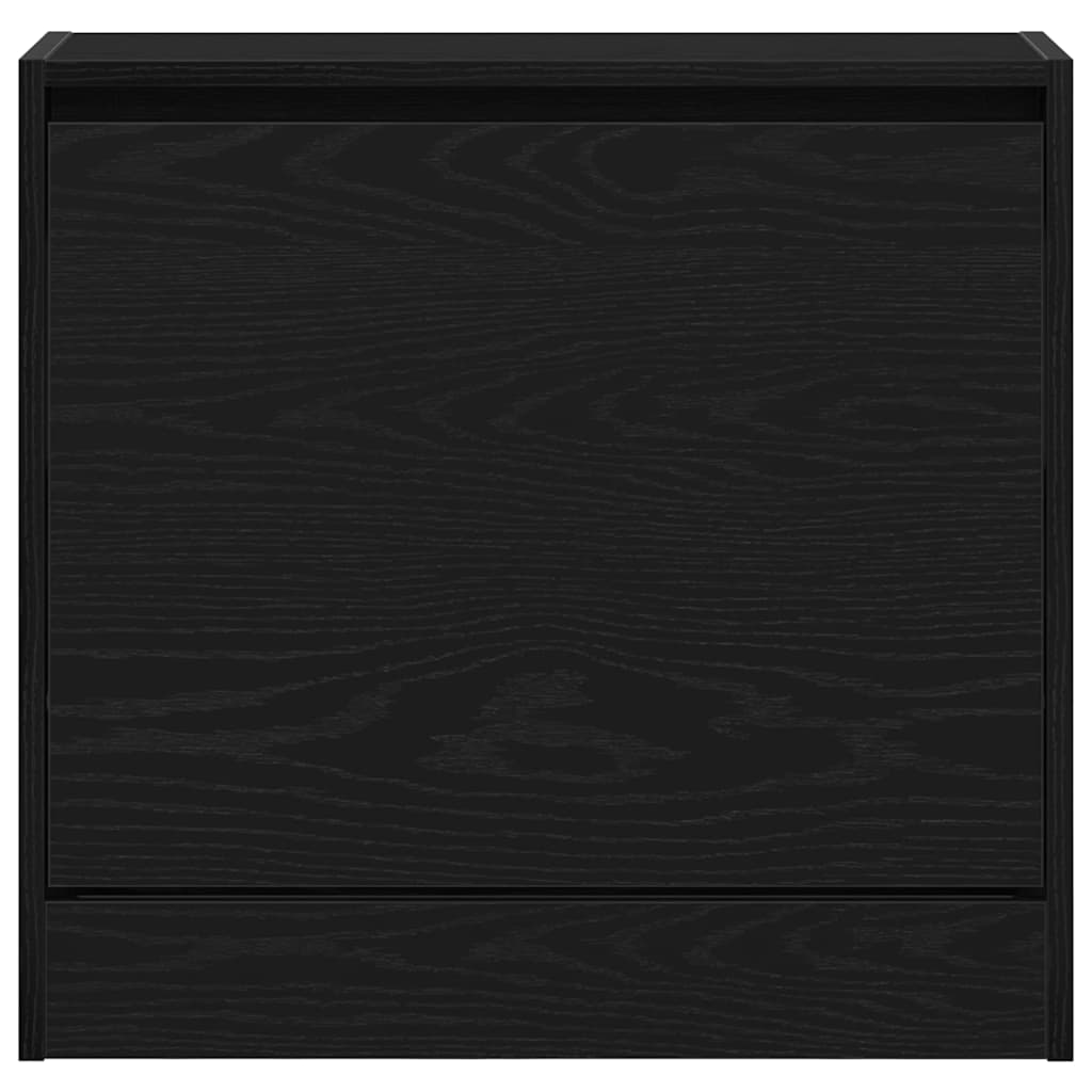 Sko Skap Med Hylle Svart Eik 60 X 21 X 57 Cm Konstruert Tre