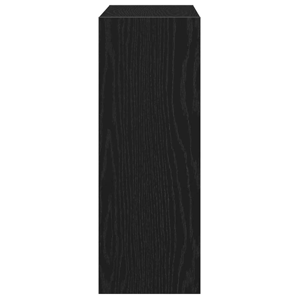 Sko Skap Med Hylle Svart Eik 60 X 21 X 57 Cm Konstruert Tre