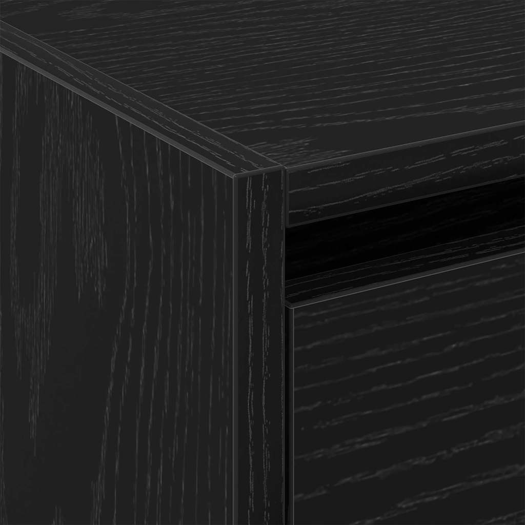 Sko Skap Med Hylle Svart Eik 80 X 21 X 125,5 Cm Konstruert Tre