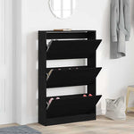 Sko Skap Med Hylle Svart Eik 80 X 21 X 125,5 Cm Konstruert Tre