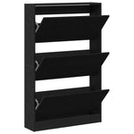 Sko Skap Med Hylle Svart Eik 80 X 21 X 125,5 Cm Konstruert Tre
