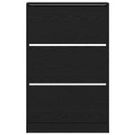 Sko Skap Med Hylle Svart Eik 80 X 21 X 125,5 Cm Konstruert Tre