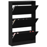Sko Skap Med Hylle Svart Eik 80 X 21 X 125,5 Cm Konstruert Tre