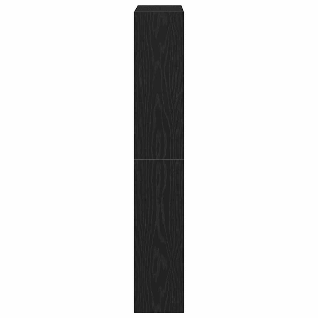 Sko Skap Med Hylle Svart Eik 80 X 21 X 125,5 Cm Konstruert Tre