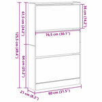 Sko Skap Med Hylle Svart Eik 80 X 21 X 125,5 Cm Konstruert Tre
