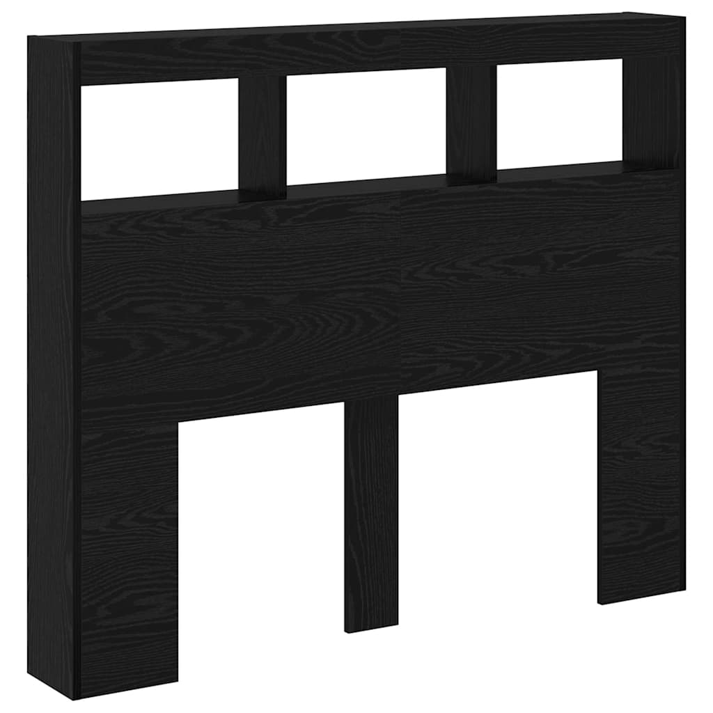 Hodegavl Med Hylle Svart Eik 120 X 17 X 102 Cm Konstruert Tre