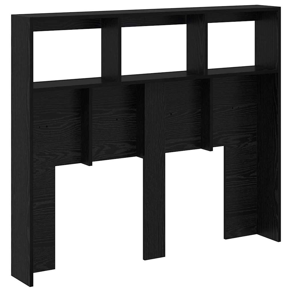 Hodegavl Med Hylle Svart Eik 120 X 17 X 102 Cm Konstruert Tre