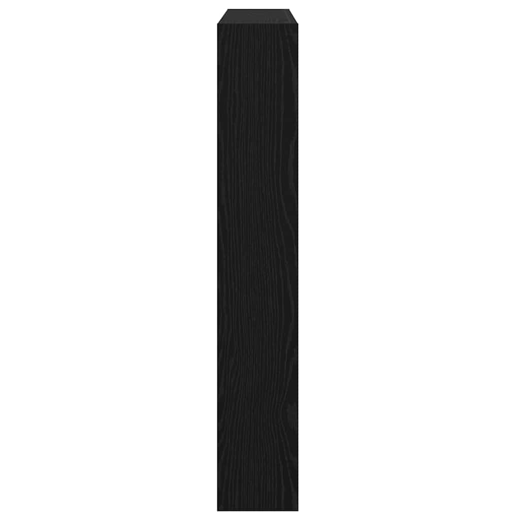 Hodegavl Med Hylle Svart Eik 120 X 17 X 102 Cm Konstruert Tre