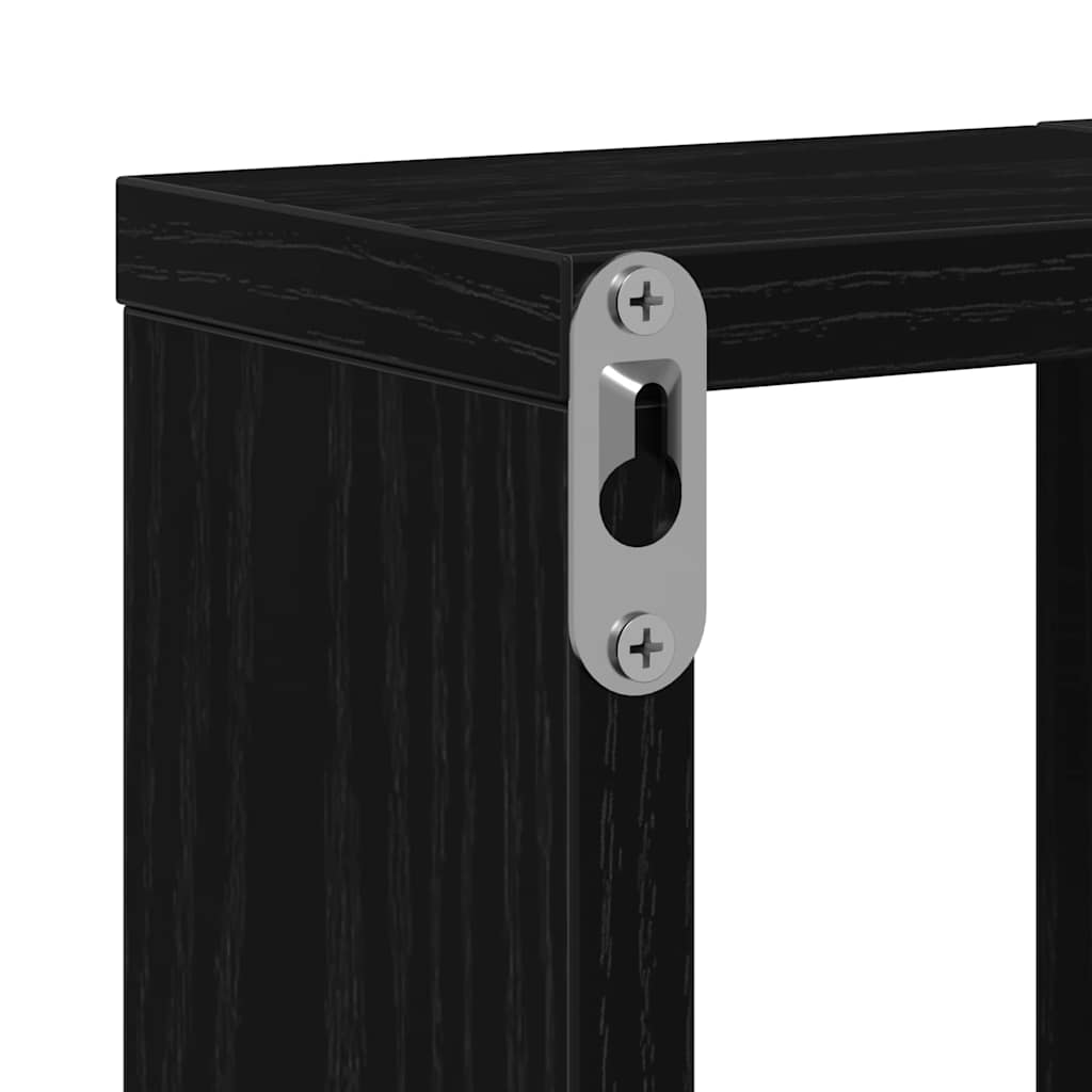 Vegghylle Veggmontert Med Lagring Svart Eik 104,5 X 43 X 10 Cm