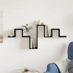 Vegghylle Veggmontert Med Lagring Svart Eik 104,5 X 43 X 10 Cm
