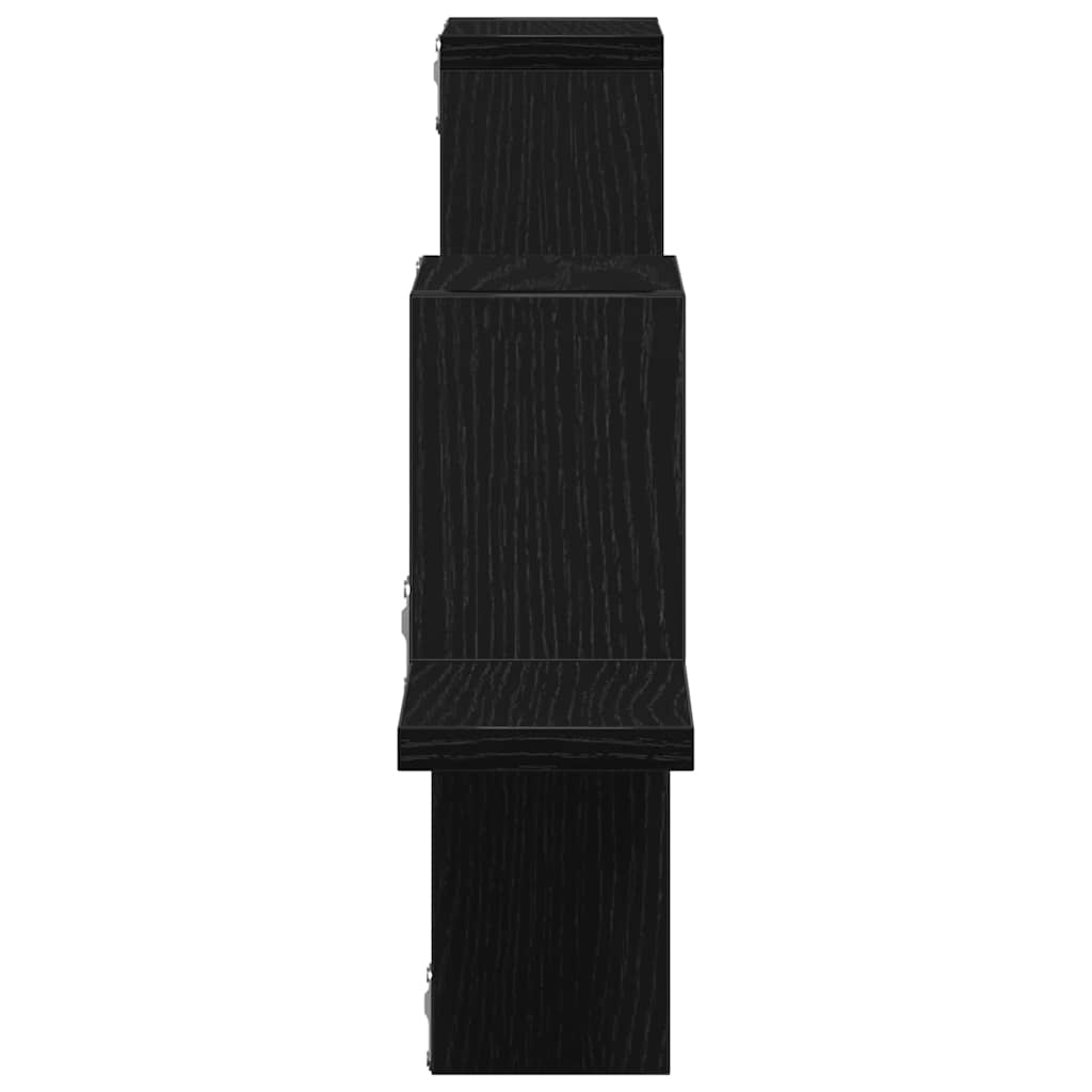 Vegghylle Veggmontert Med Lagring Svart Eik 104,5 X 43 X 10 Cm