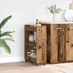 Kabinett Med Hjul Gammelt Tre 60 X 22 X 79 Cm