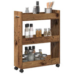 Kabinett Med Hjul Gammelt Tre 60 X 22 X 79 Cm