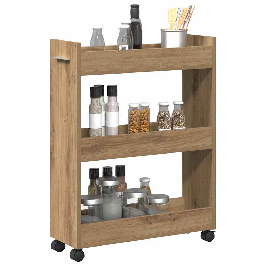Kabinett Med Hjul Artisan Eik 60 X 22 X 79 Cm