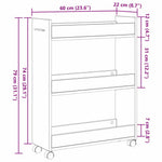 Kabinett Med Hjul Artisan Eik 60 X 22 X 79 Cm