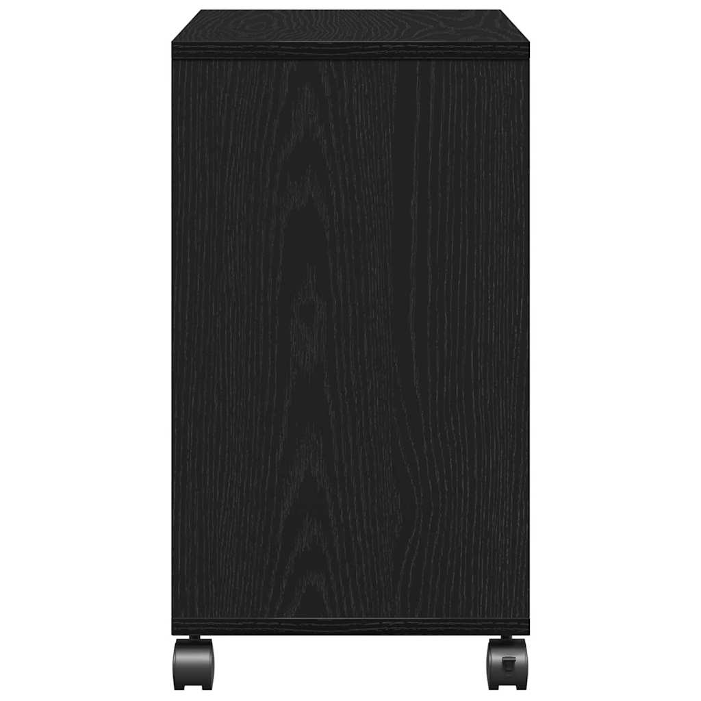 Sidebord Med Hylle Svart Eik 50 X 30 X 55 Cm Konstruert Tre