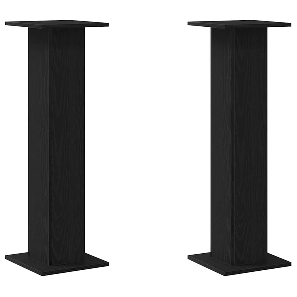 Planteholder 2 Pcs Svart Eik 30 X 30 X 95 Cm Konstruert Tre