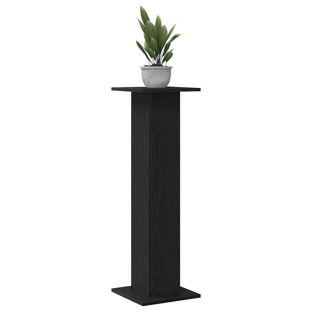 Planteholder 2 Pcs Svart Eik 30 X 30 X 95 Cm Konstruert Tre