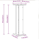 Planteholder 2 Pcs Svart Eik 30 X 30 X 95 Cm Konstruert Tre