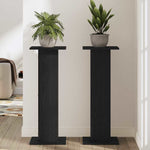 Planteholder 2 Pcs Svart Eik 30 X 30 X 80 Cm Konstruert Tre