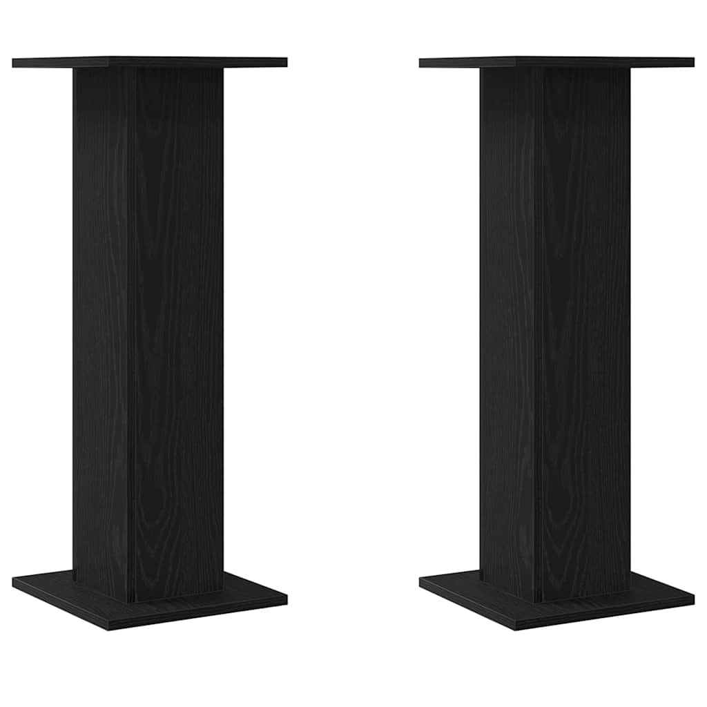 Planteholder 2 Pcs Svart Eik 30 X 30 X 80 Cm Konstruert Tre