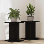 Planteholder 2 Pcs Svart Eik 30 X 30 X 40 Cm Konstruert Tre