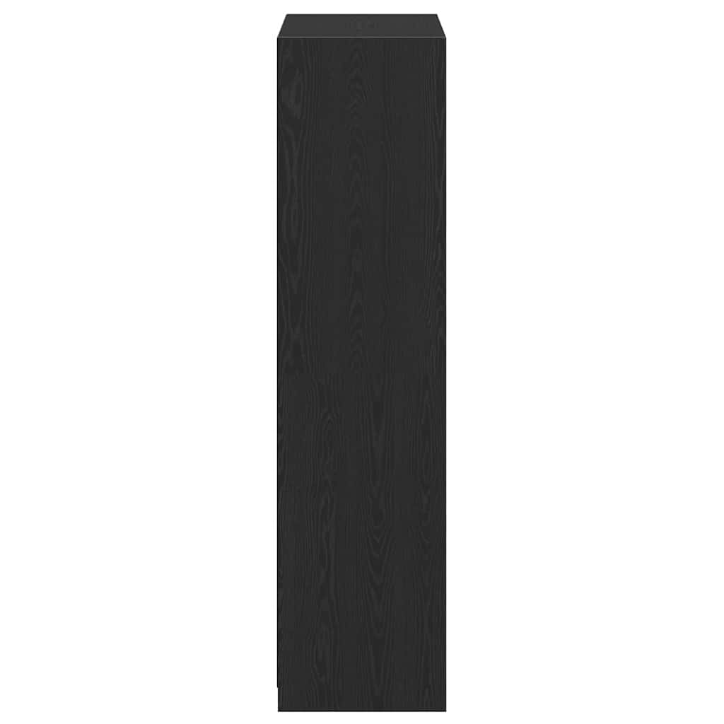 Garderobeskap Svart Eik 80 X 50 X 200 Cm Konstruert Tre