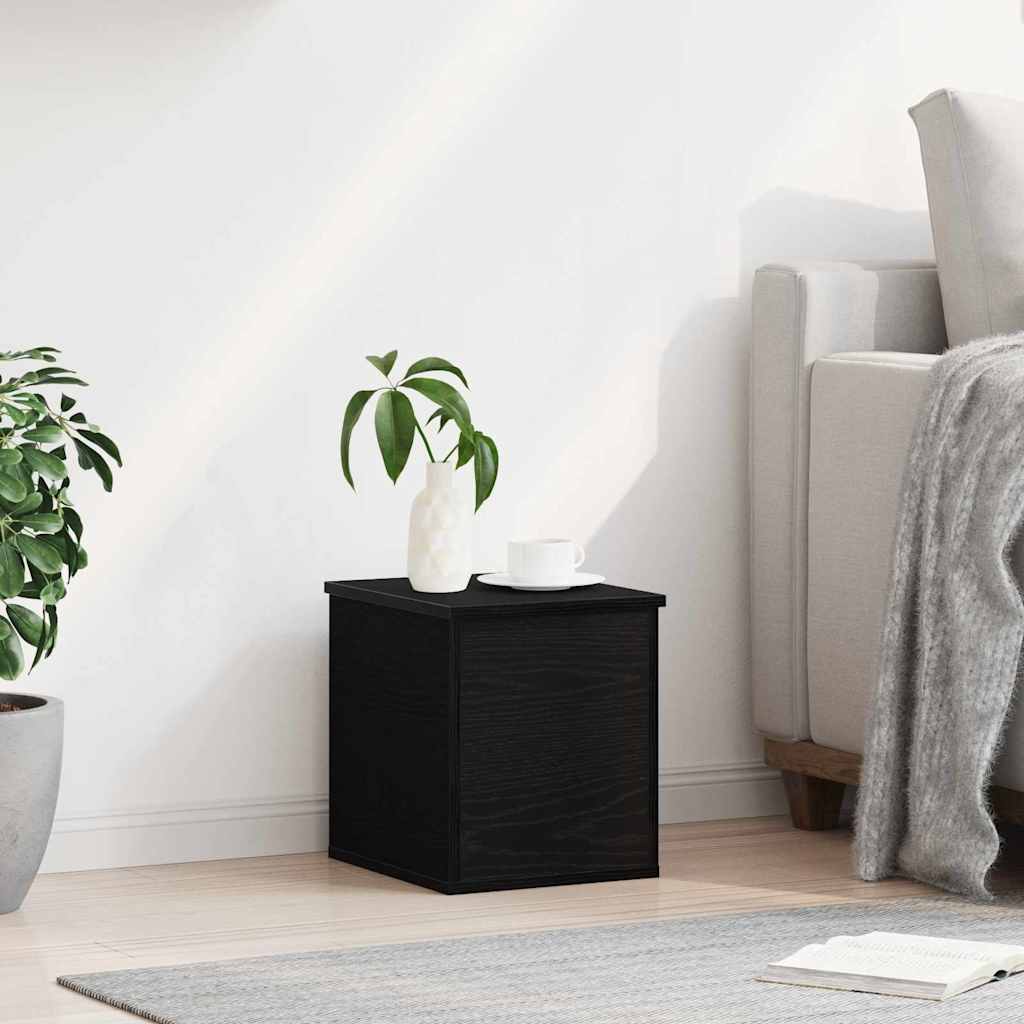 Lagringsboks Svart Eik 30 X 35 X 35 Cm Konstruert Tre