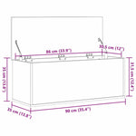 Lagringsboks Artisan Eik 90 X 35 X 35 Cm Konstruert Tre