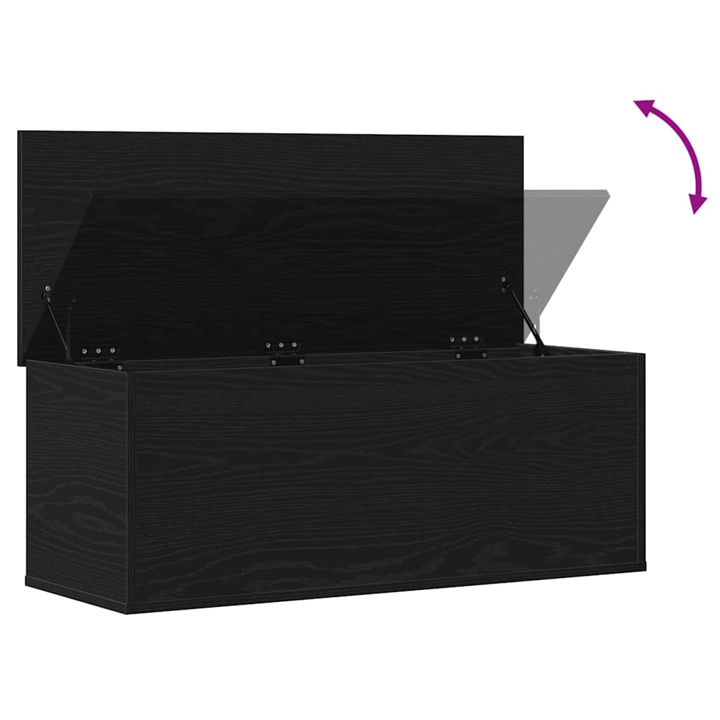 Lagringsboks Svart Eik 90 X 35 X 35 Cm Konstruert Tre