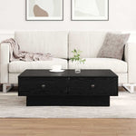 Kaffebord Svart Eik 90 X 90 X 28 Cm Konstruert Tre