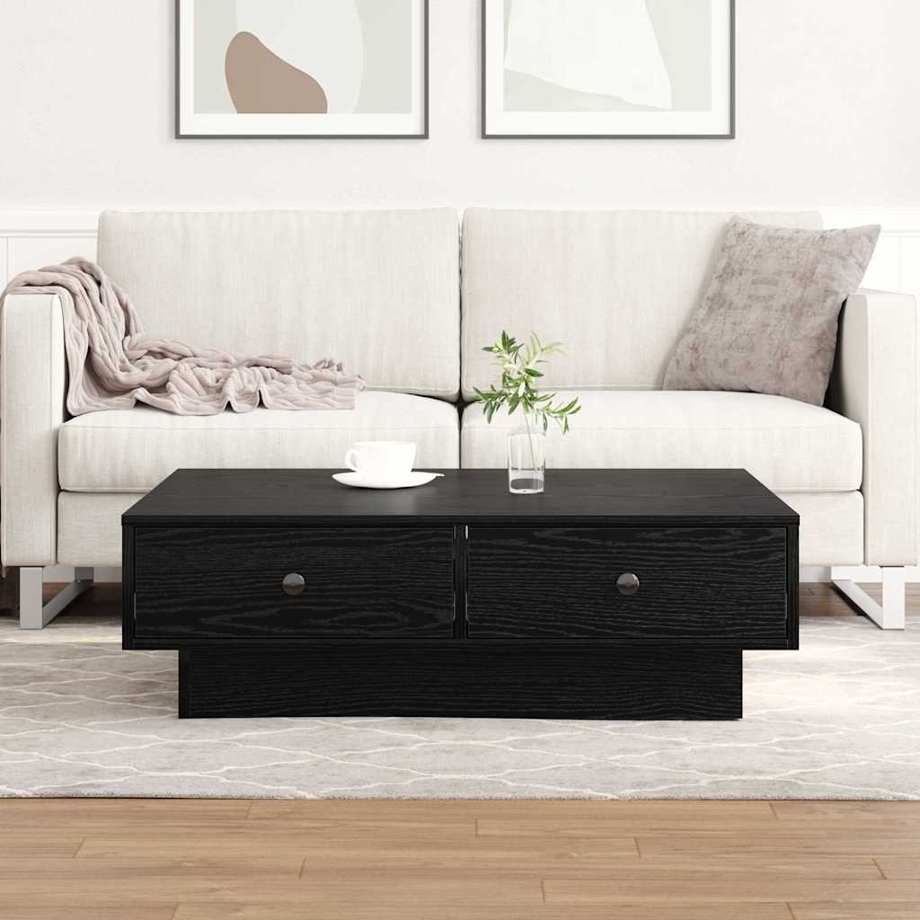 Kaffebord Svart Eik 90 X 90 X 28 Cm Konstruert Tre