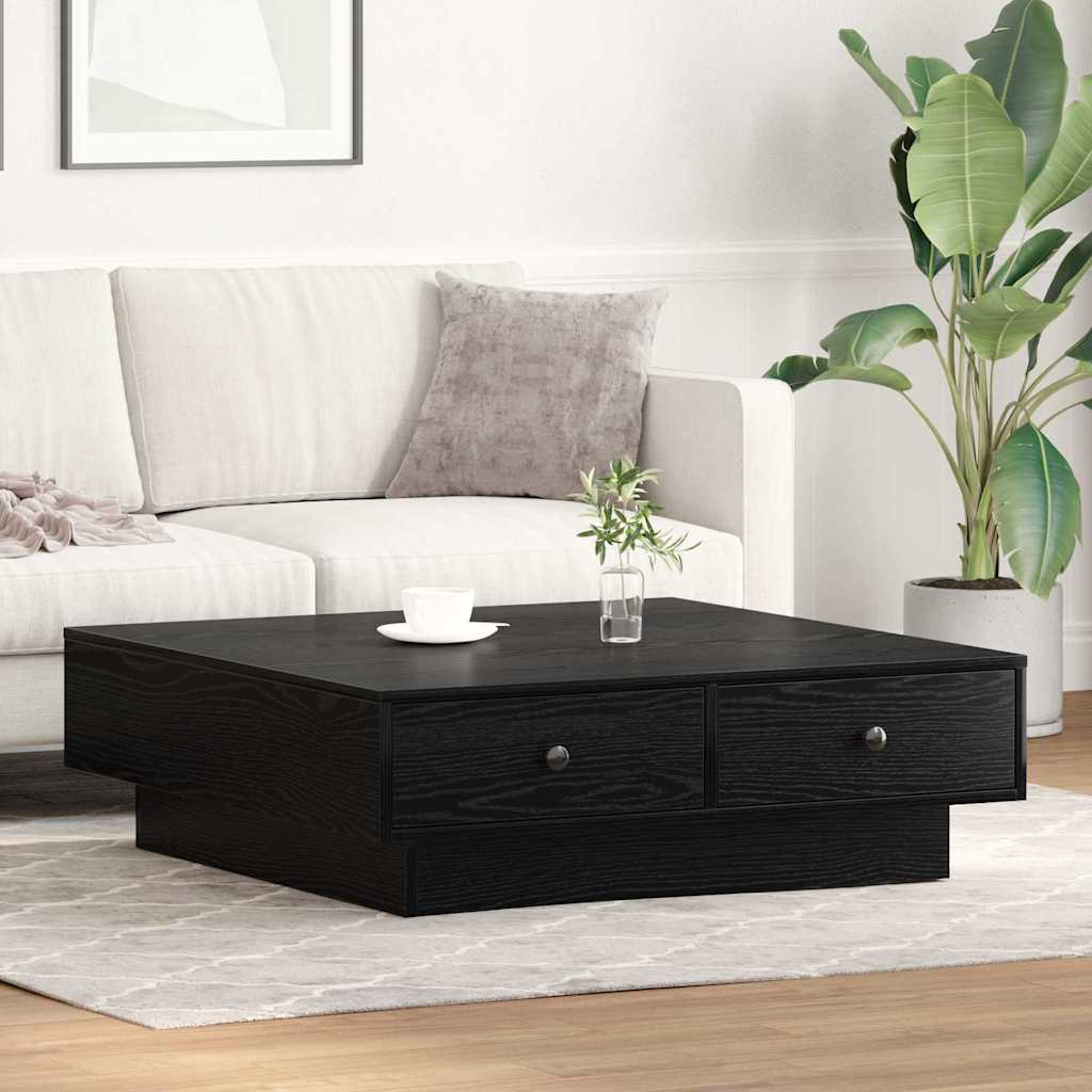 Kaffebord Svart Eik 90 X 90 X 28 Cm Konstruert Tre