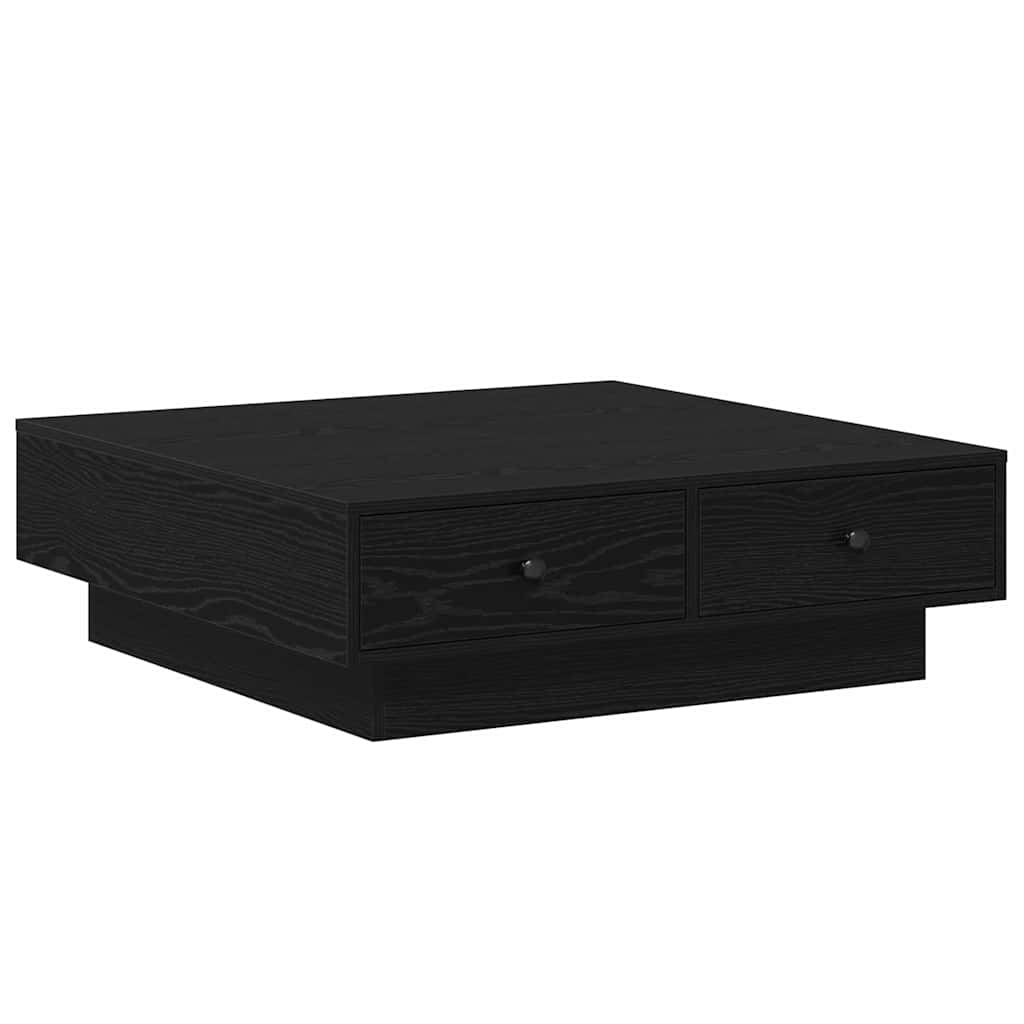 Kaffebord Svart Eik 90 X 90 X 28 Cm Konstruert Tre