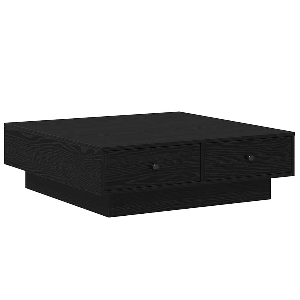 Kaffebord Svart Eik 90 X 90 X 28 Cm Konstruert Tre
