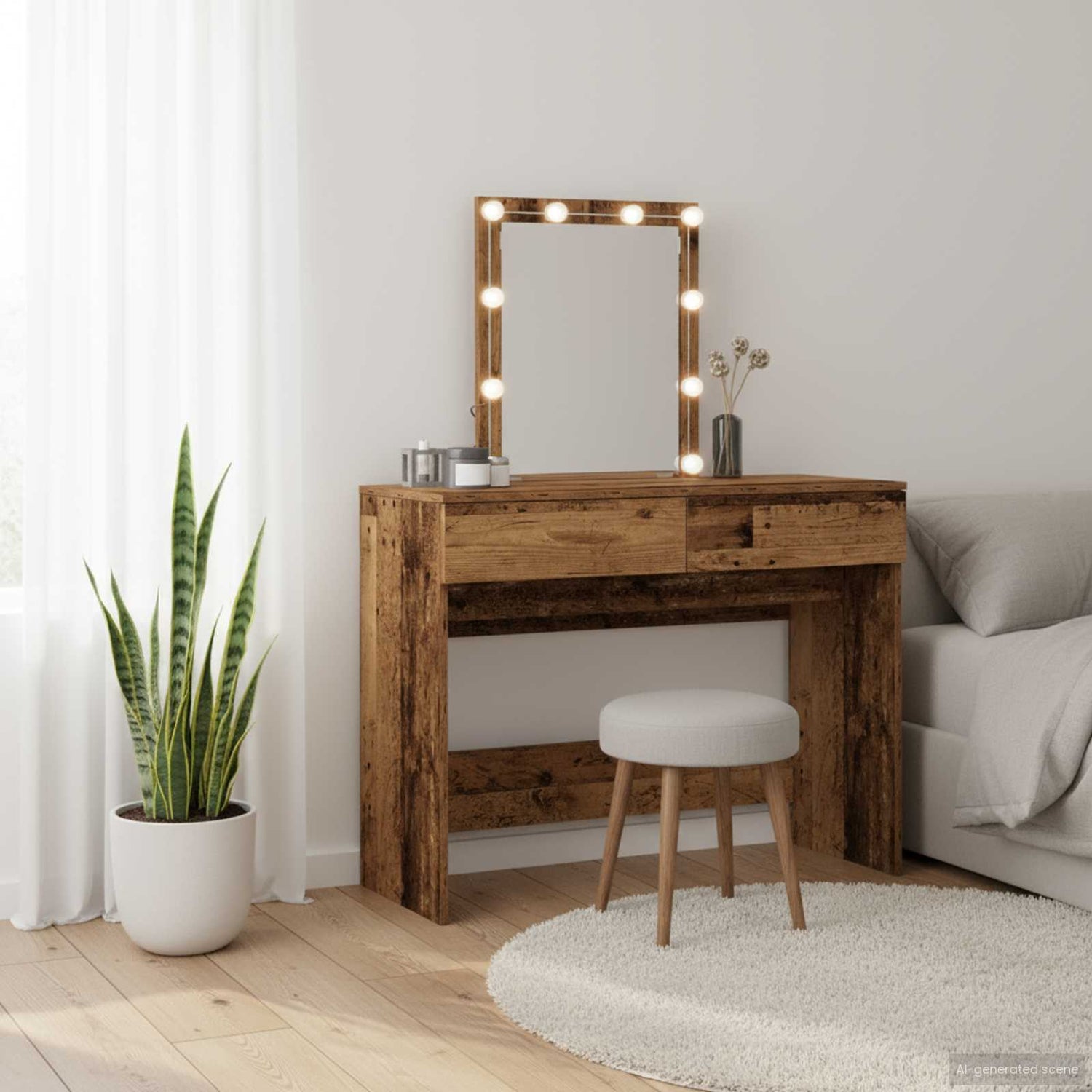 Sminkebord Gammelt Tre 100 X 40 X 130 Cm Konstruert Tre