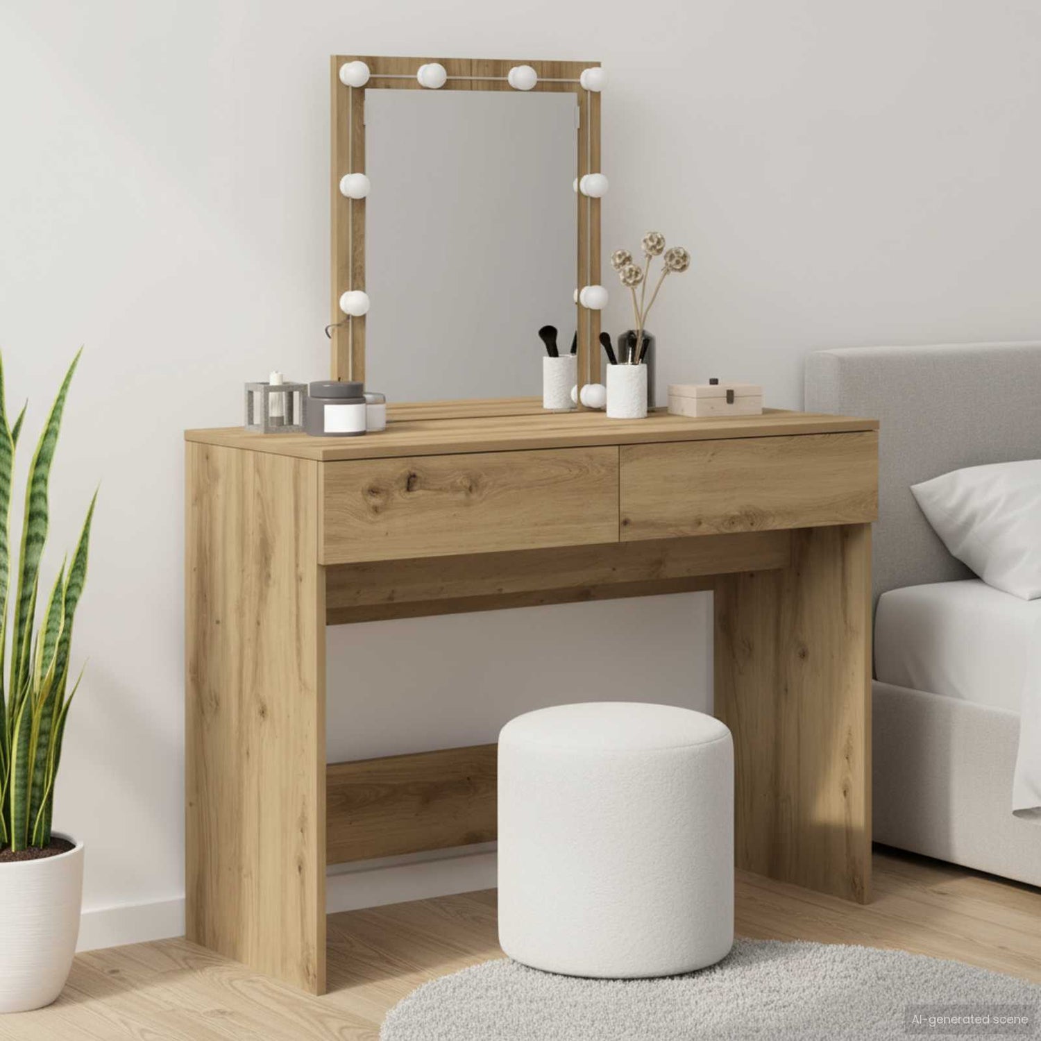 Sminkebord Artisan Eik 100 X 40 X 130 Cm Konstruert Tre
