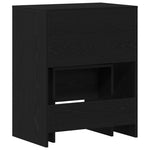 Speilbord Med Skuff Svart Eik 60 X 40 X 75 Cm Konstruert Tre